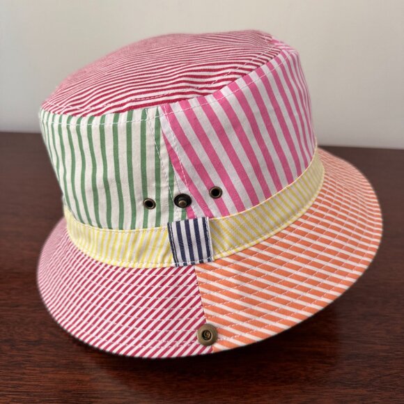 J Crew Bucket hat with snaps in cotton poplin * SZ: L/XL - Picture 2 of 6